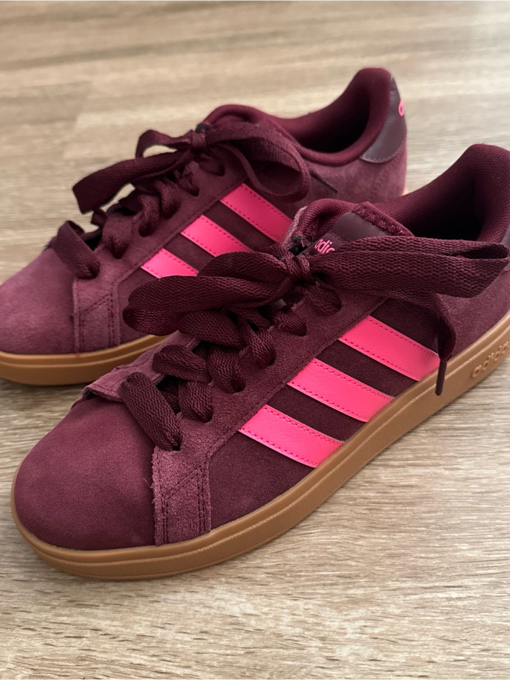 Adidas Maroon and Neon Pink Sneakers Women’s Size 7.5 US